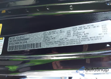 2021 Jeep Wrangler Unlimited Sport Altitude 4X4 z USA, uszkodzony, nr VIN 1C4HJXDG6MW508301